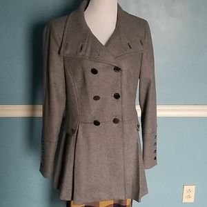 Calvin Klein Pleated Pea Coat Grey L